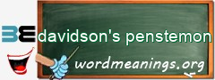 WordMeaning blackboard for davidson's penstemon